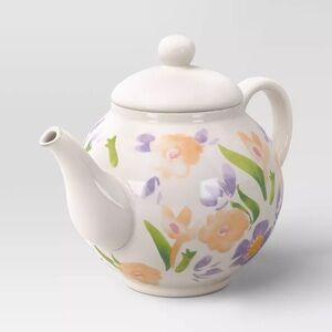 40 fl oz Stoneware Floral Tea Pot - Threshold